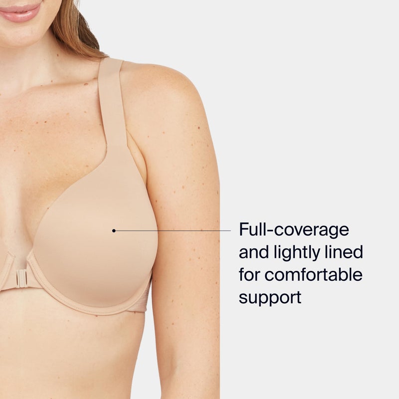 SPANXsmooth Bra-Llelujah! Lightly Lined Full Coverage - T-Shirt Bra - Front Closure - Hosiery Back - Smart Stretch Straps - Naked 2.0-34C - Image 3